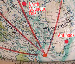 North Magnetic Pole, Greenland Pt. and South Magnetic Pole – ANTIPODE